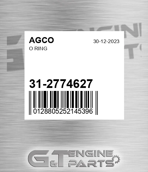 31-2774627 O Ring for AGCO