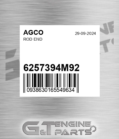 6257394M92 AGCO Rod End