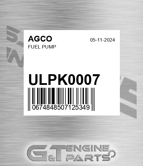 ULPK0007 AGCO Fuel Pump