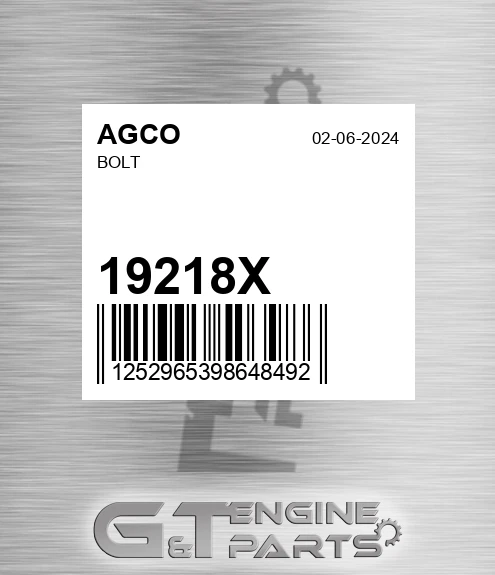19218X Bolt for AGCO