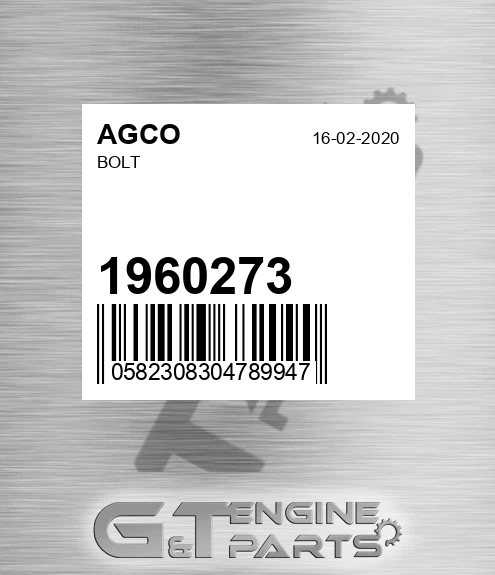 1960273 Bolt for AGCO