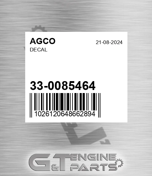 33-0085464 Decal for AGCO