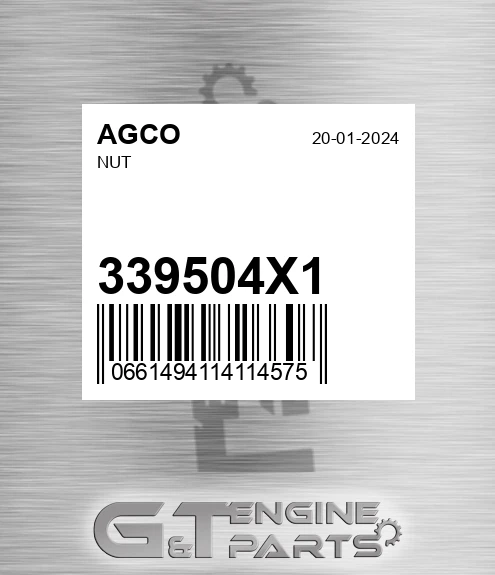 339504X1 Nut for AGCO
