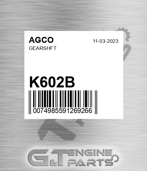 K602B AGCO Gearshft