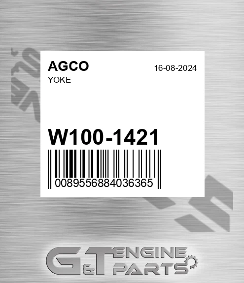 W100-1421 Yoke for AGCO