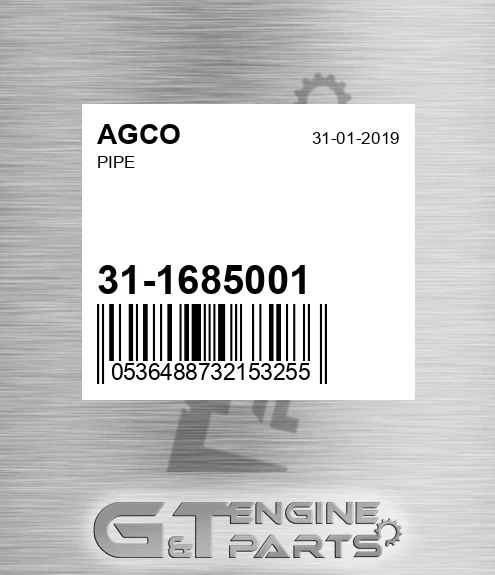 31-1685001 Pipe for AGCO