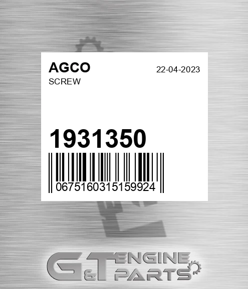 1931350 Screw for AGCO