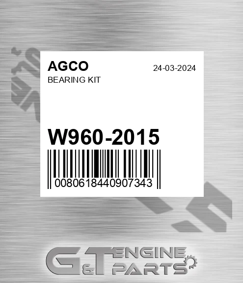 W960-2015 Bearing Kit for AGCO