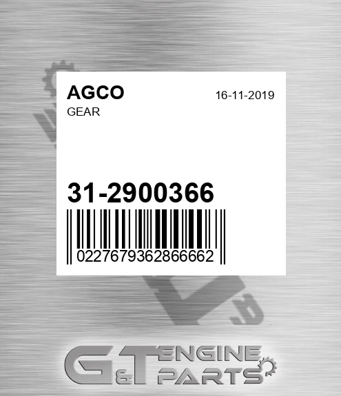 31-2900366 Gear for AGCO