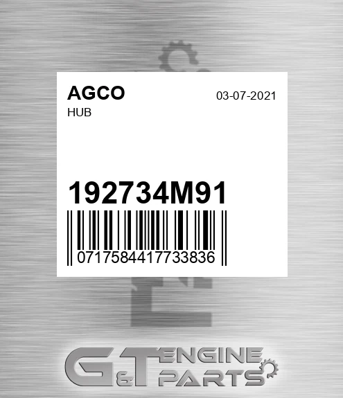 192734M91 Hub for AGCO