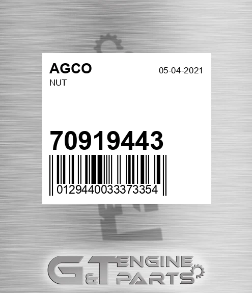 70919443 Nut for AGCO