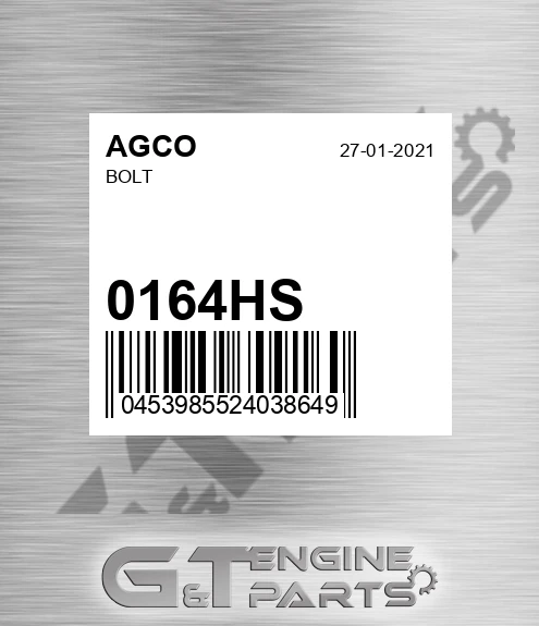 0164HS Bolt for AGCO