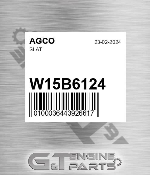 W15B6124 Slat for AGCO