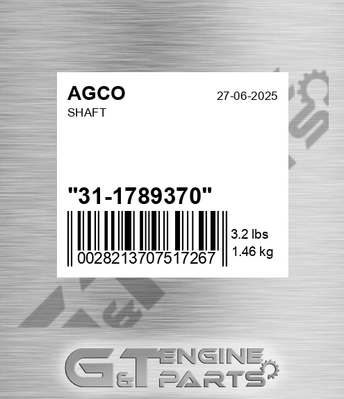 31-1789370 Shaft for AGCO