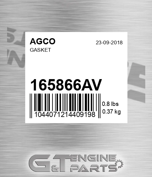 165866AV Gasket for AGCO