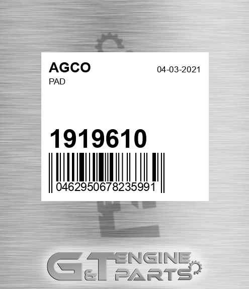 1919610 Pad for AGCO