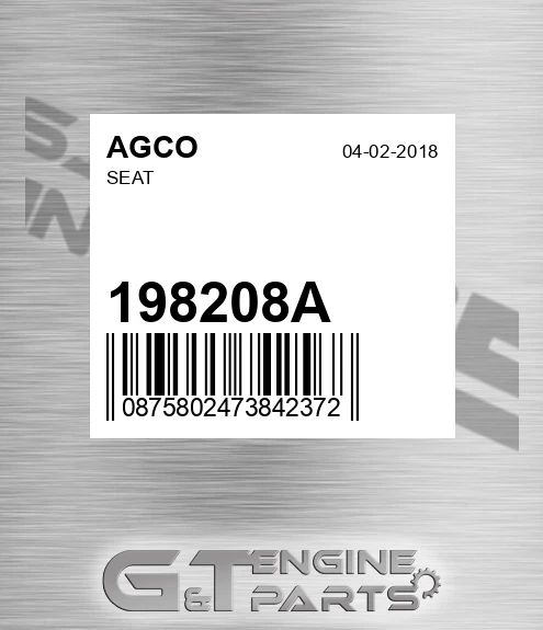 198208A Seat for AGCO