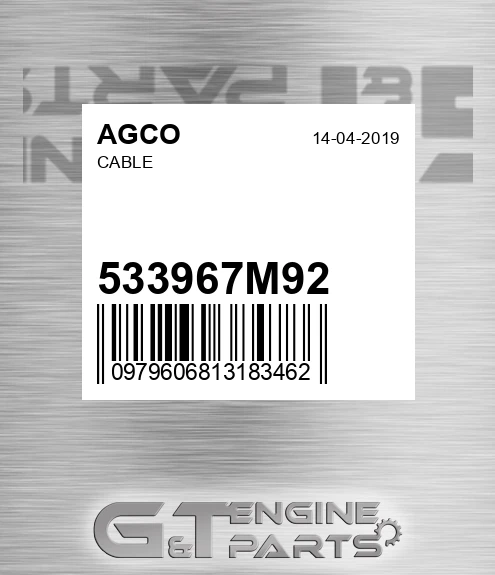 533967M92 Cable for AGCO