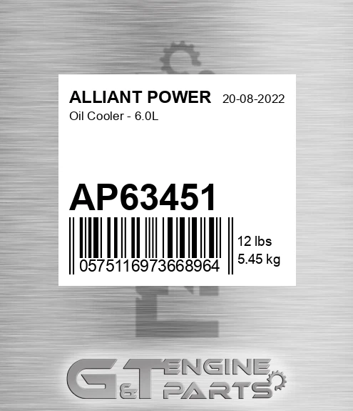 AP63451 Oil Cooler - 6.0l