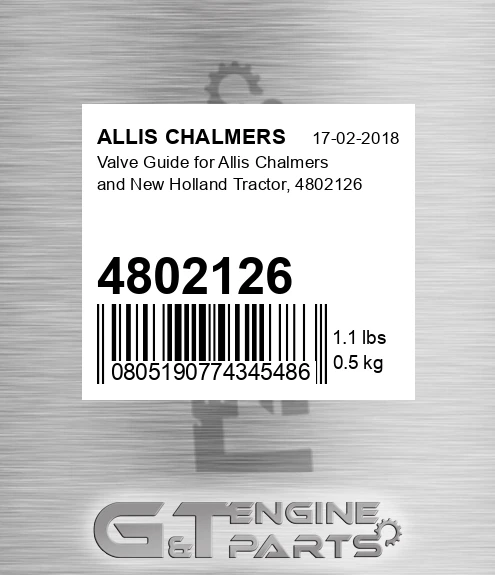 4802126 Valve Guide For And New Holland Tractor,