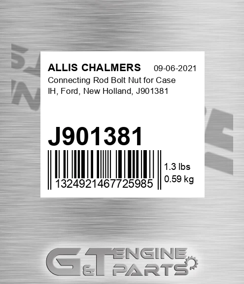 J901381 Connecting Rod Bolt Nut For Case Ih, Ford, New Holland,