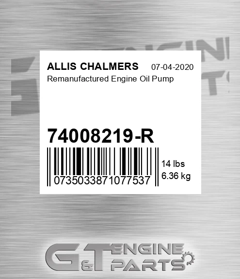 74008219-R Remanufactured Engine Oil Pump