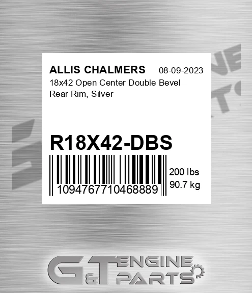 R18X42-DBS 18x42 Open Center Double Bevel Rear Rim, Silver