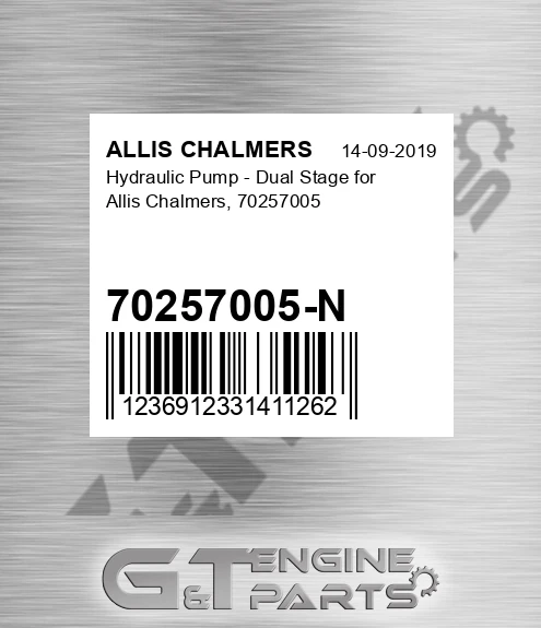 70257005-N Hydraulic Pump - Dual Stage For , 70257005