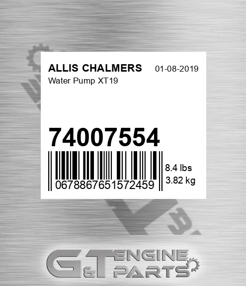 74007554 Water Pump Xt19