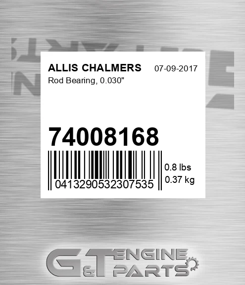 74008168 Rod Bearing, 0.030"
