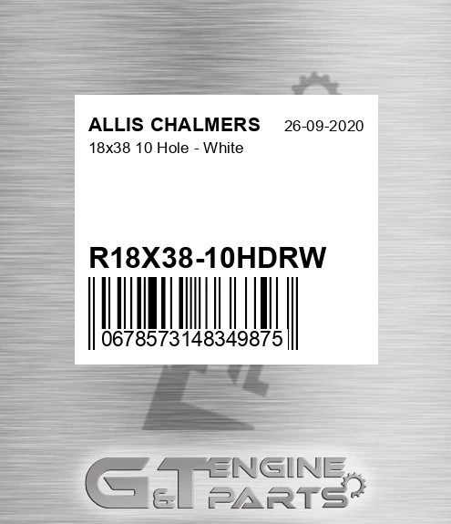 R18X38-10HDRW 18x38 10 Hole - White