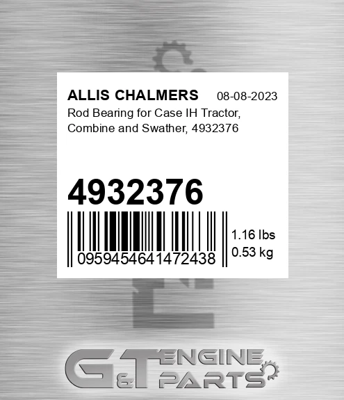 4932376 Rod Bearing For Case Ih Tractor, Combine And Swather,