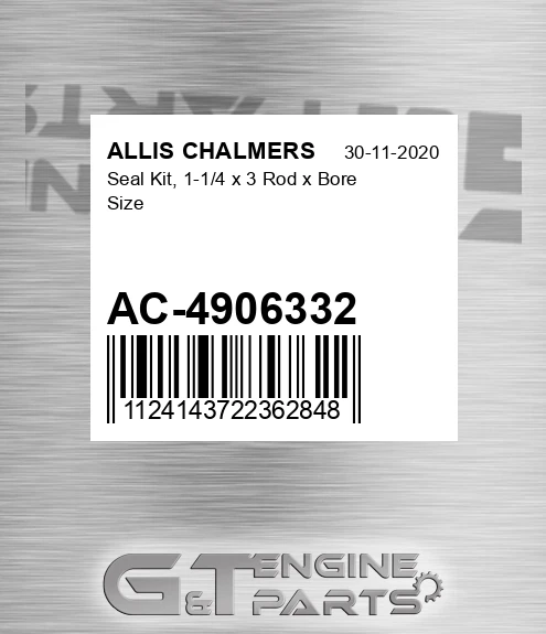 AC-4906332 Seal Kit, 1-1/4 X 3 Rod X Bore Size