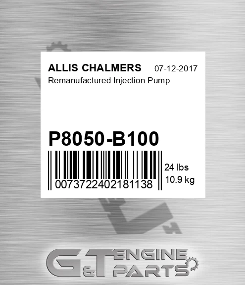 P8050-B100 Remanufactured Injection Pump