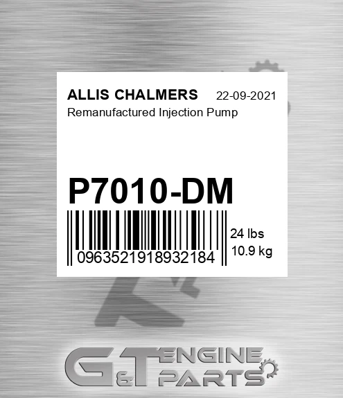 P7010-DM Remanufactured Injection Pump