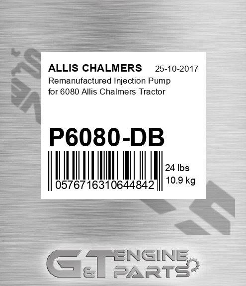 P6080-DB Remanufactured Injection Pump For 6080 Tractor