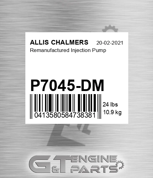 P7045-DM Remanufactured Injection Pump