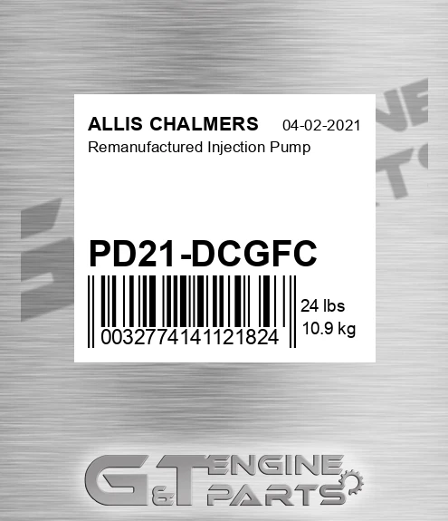 PD21-DCGFC Remanufactured Injection Pump