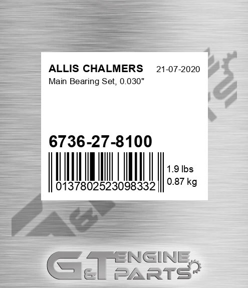 6736-27-8100 Main Bearing Set, 0.030"