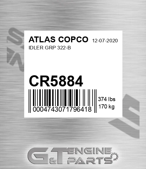 CR5884 ATLAS COPCO Idler Grp 322-b
