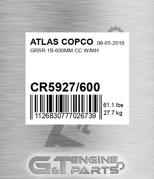 CR5927/600 Grsr 1b 600mm Cc W/mh