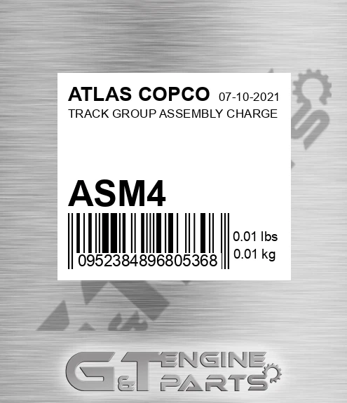 ASM4 ATLAS COPCO Track Group Assembly Charge
