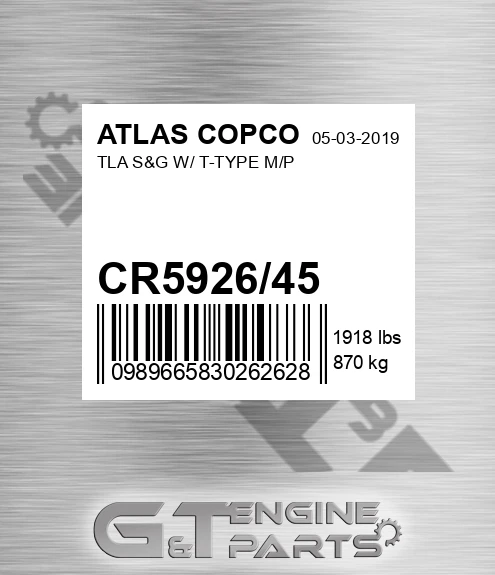 CR5926/45 Tla S&g W/ T-type M/p