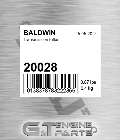 20028 BALDWIN Transmission Filter