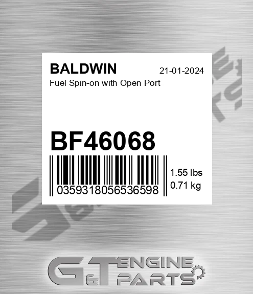 BF46068 BALDWIN Fuel Spin-on With Open Port