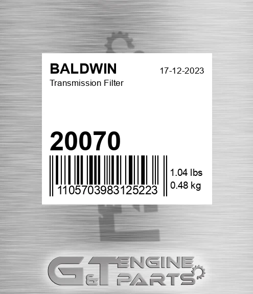 20070 BALDWIN Transmission Filter