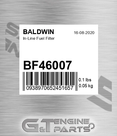 BF46007 BALDWIN In-line Fuel Filter