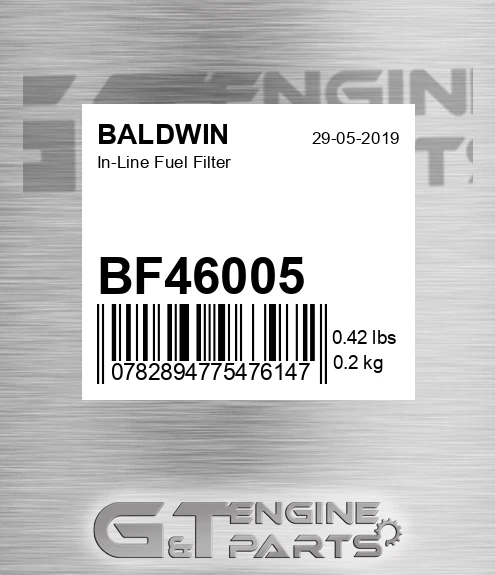 BF46005 BALDWIN In-line Fuel Filter