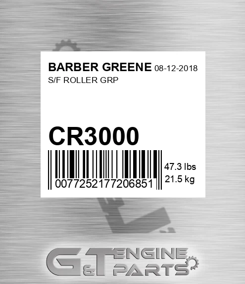CR3000 BARBER GREENE S/f Roller Grp