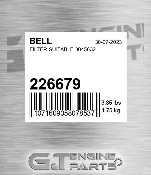 226679 BELL Filter Suitable 3045632